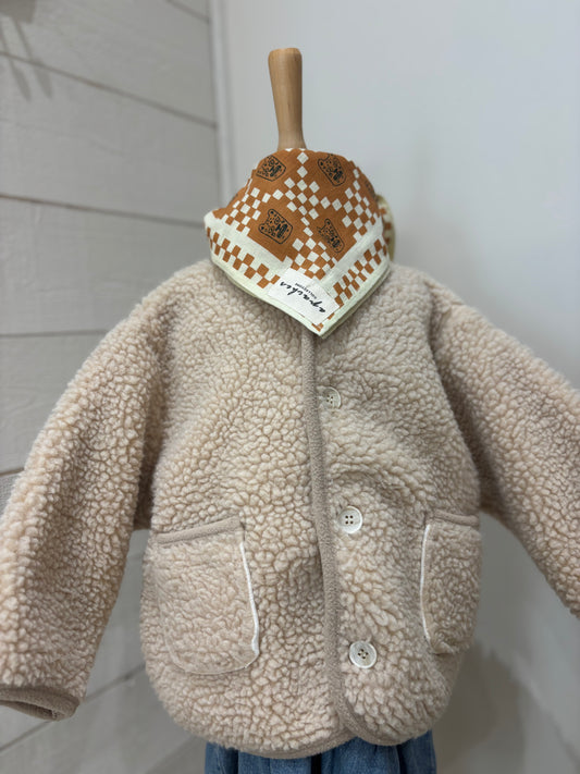 Manteau fourrure beige